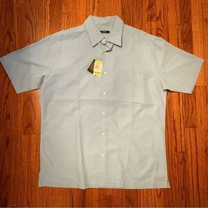 ALFANI Men’s Light Blue Short Sleeve Button-Up Shirt Size M NWT